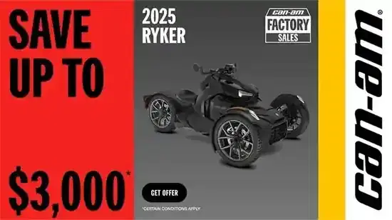 Save up to $3,000 on 2025 Ryker models