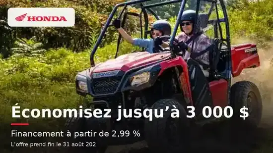Maîtrisez tous les terrains – Offres Côte-à-Côte Honda - Août 2026.