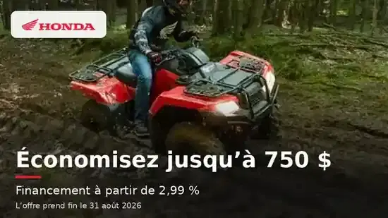 Dominez les sentiers – Offres VTT Honda - Août 2026.