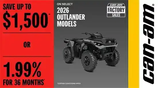 Save up to $1,500 OR 1.99% for 36 months on select 2026 Outlander models