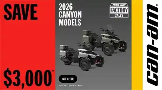 Save up to $3,000 on select 2026 Canyon