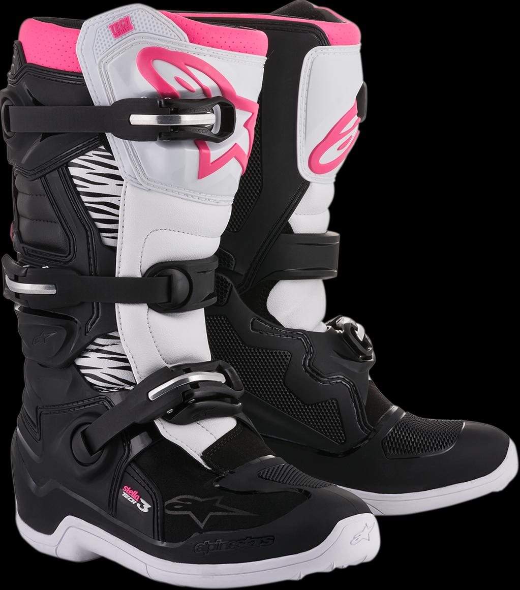 BOOT 4W TECH 3 BK/WT/PK 9