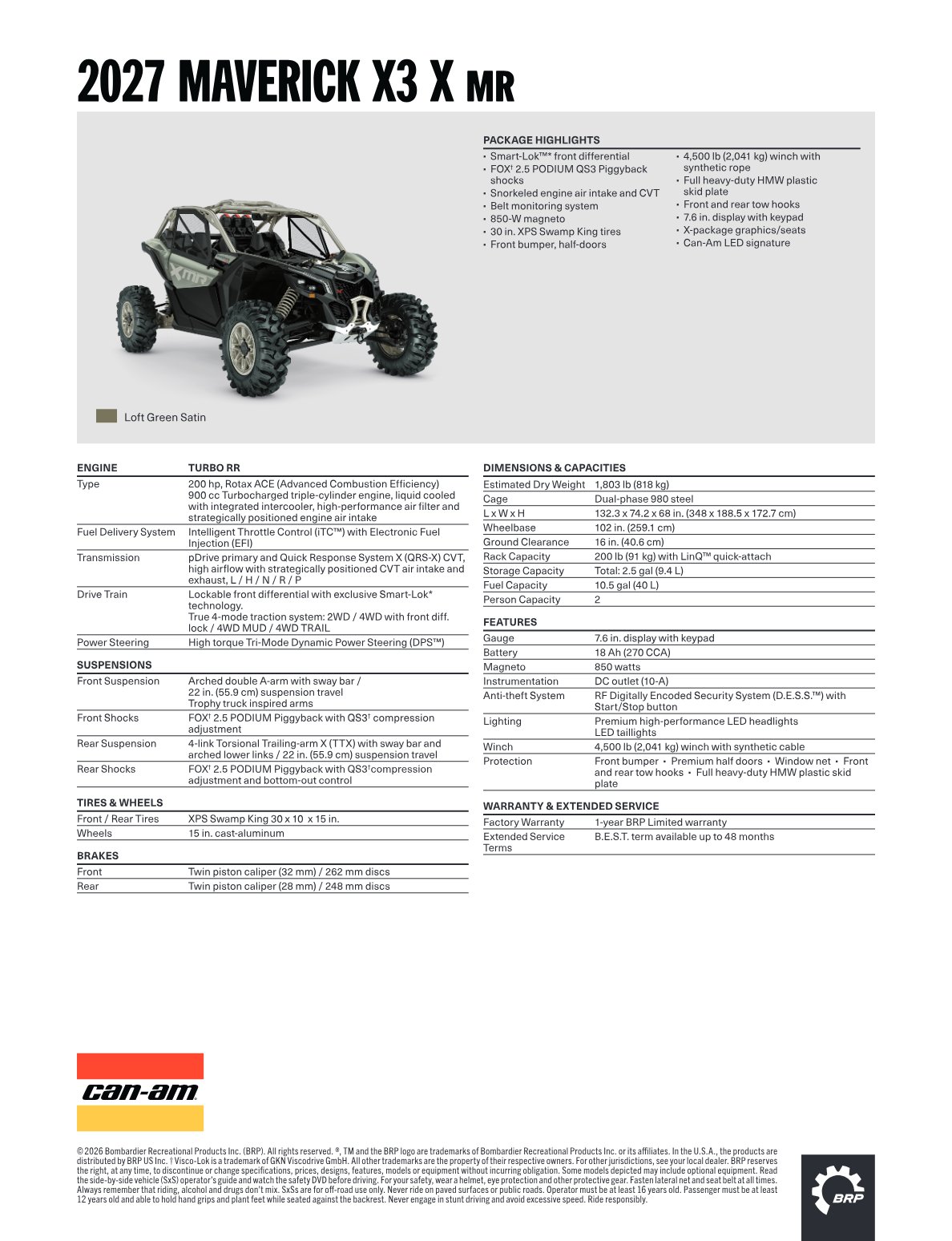 Spec Sheet