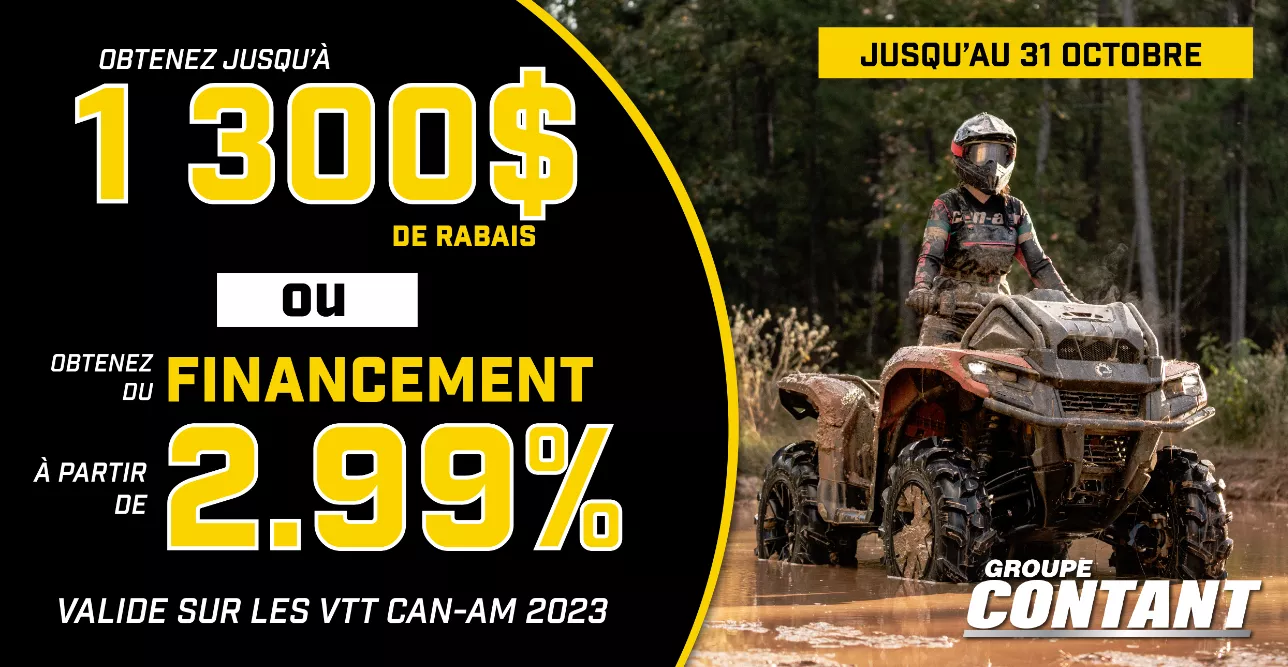 Promotion Can-Am VTT 2023 fin 31 octobre