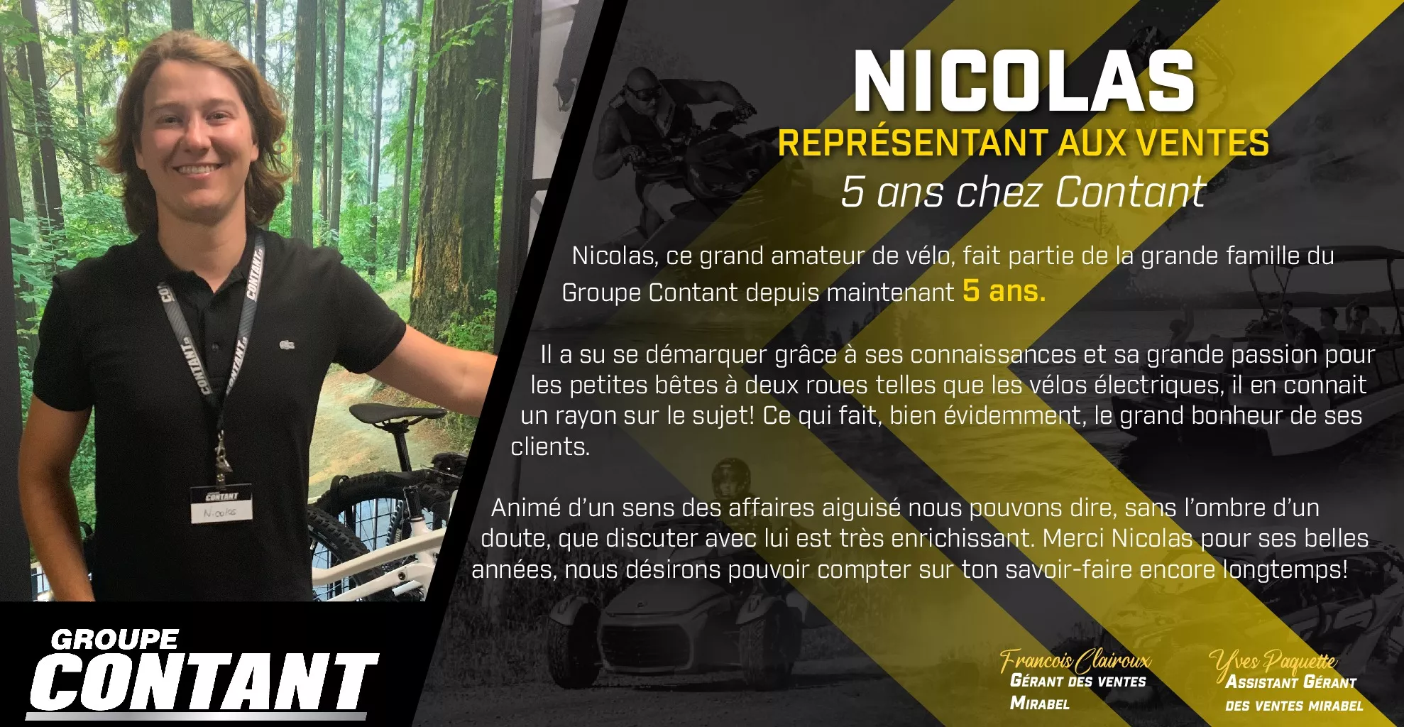 5 ans chez Contant pour Nicolas!