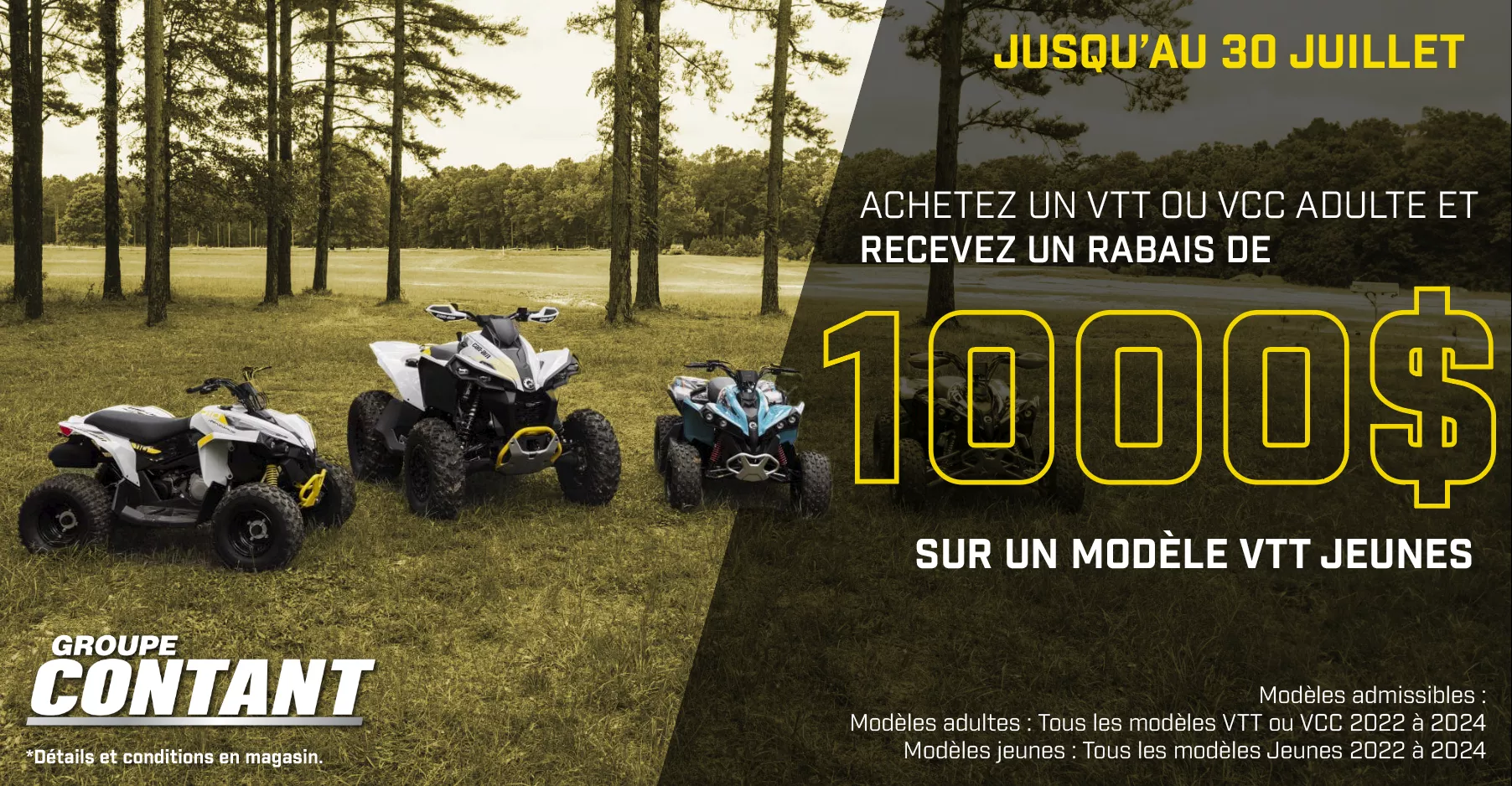 Promotion VTT adultes/jeunes fin 30 juillet