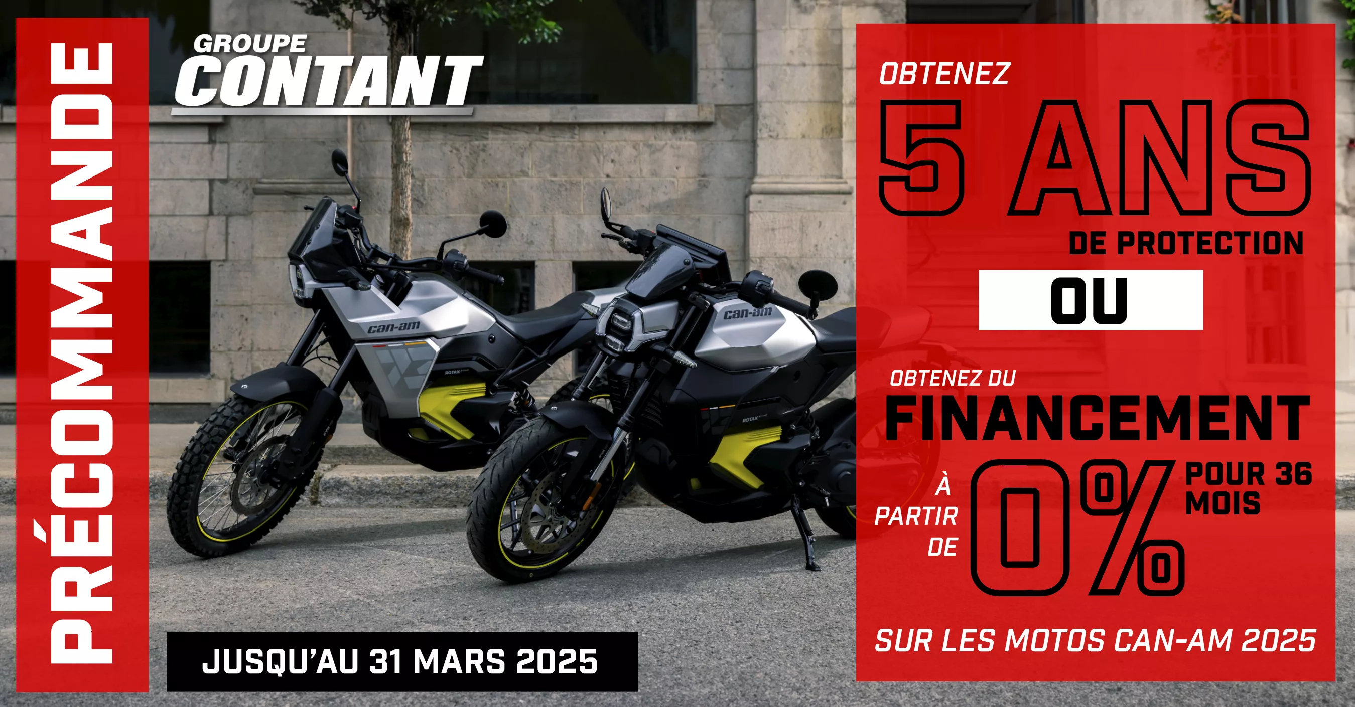 Précommande moto électrique Can-Am 2025 fin 31 mars 2025