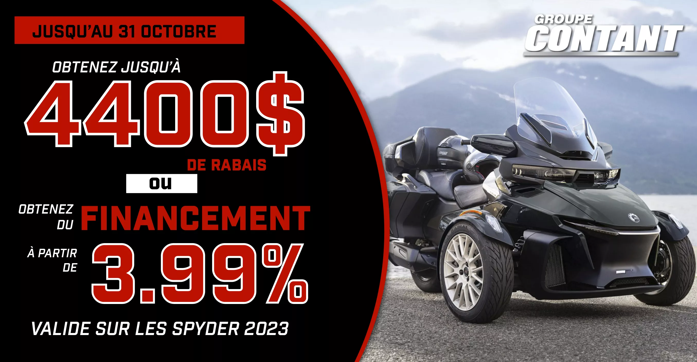 Promotion Can-Am Spyder 2023 fin 31 octobre