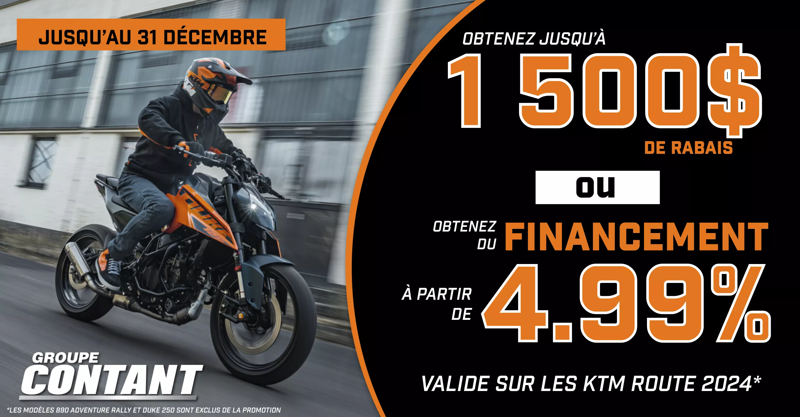 Promotion KTM route 2024 fin 31 décembre